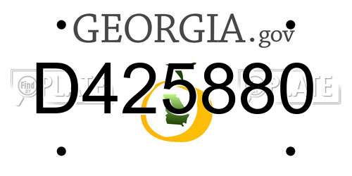 D425880 Georgia License Plate
