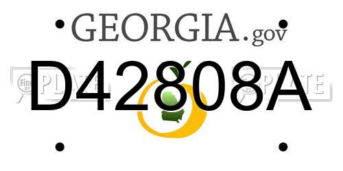 D42808A Georgia License Plate