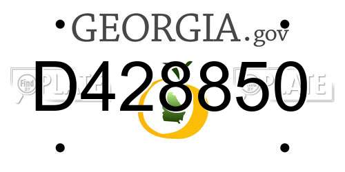 D428850 Georgia License Plate