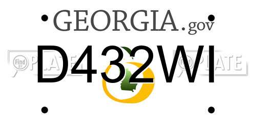 D432WI Georgia License Plate