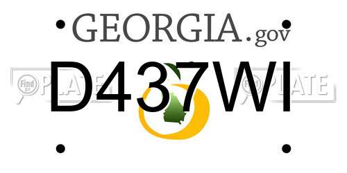 D437WI Georgia License Plate
