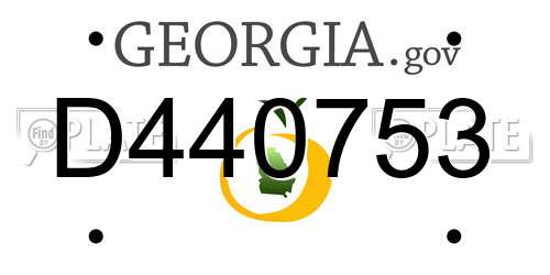 D440753 Georgia License Plate