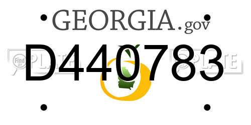 D440783 Georgia License Plate