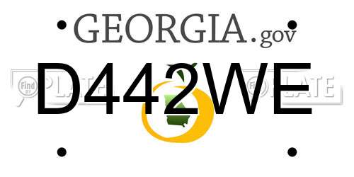 D442WE Georgia License Plate