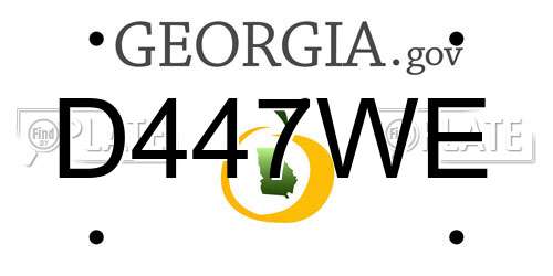 D447WE Georgia License Plate