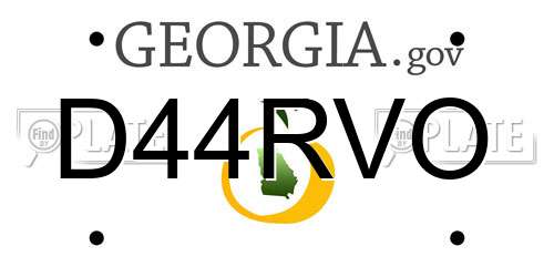 D44RVO Georgia License Plate
