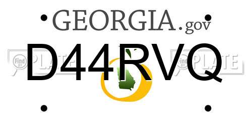 D44RVQ Georgia License Plate