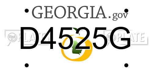 D4525G Georgia License Plate