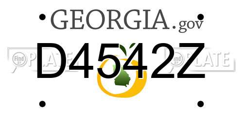D4542Z Georgia License Plate