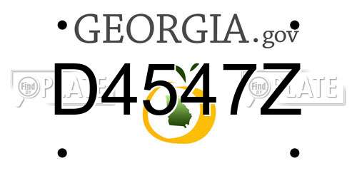 D4547Z Georgia License Plate