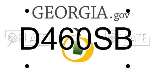 D460SB Georgia License Plate