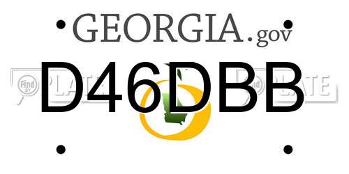 D46DBB Georgia License Plate