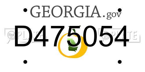 D475054 Georgia License Plate