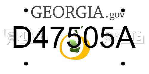 D47505A Georgia License Plate