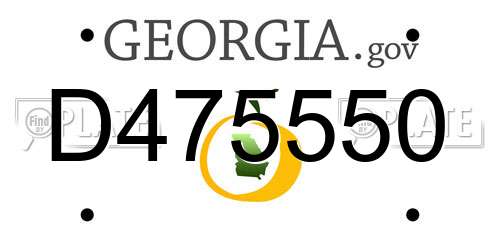 D475550 Georgia License Plate