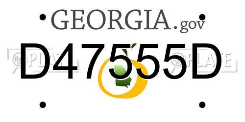 D47555D Georgia License Plate