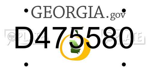 D475580 Georgia License Plate