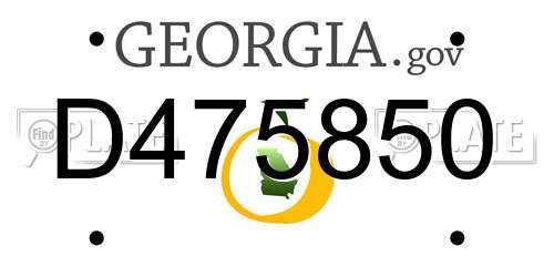 D475850 Georgia License Plate