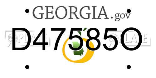 D47585O Georgia License Plate