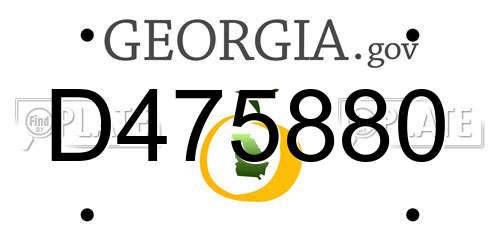 D475880 Georgia License Plate