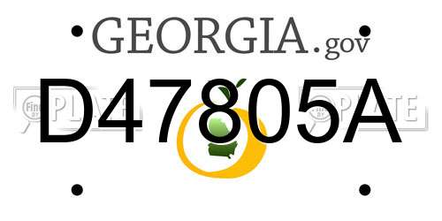 D47805A Georgia License Plate
