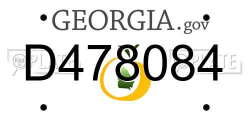 D478084 Georgia License Plate