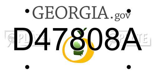 D47808A Georgia License Plate
