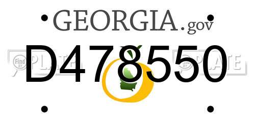 D478550 Georgia License Plate
