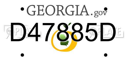 D47885D Georgia License Plate
