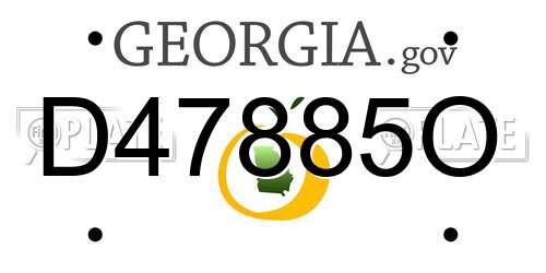 D47885O Georgia License Plate