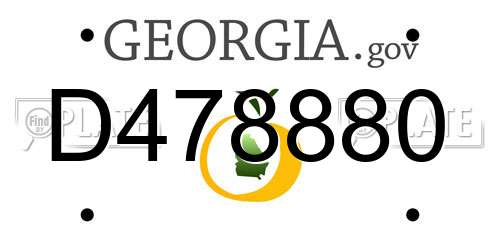 D478880 Georgia License Plate