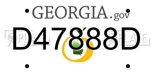 D47888D Georgia License Plate
