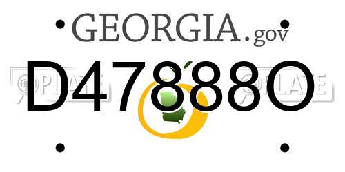 D47888O Georgia License Plate