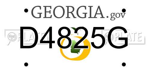 D4825G Georgia License Plate