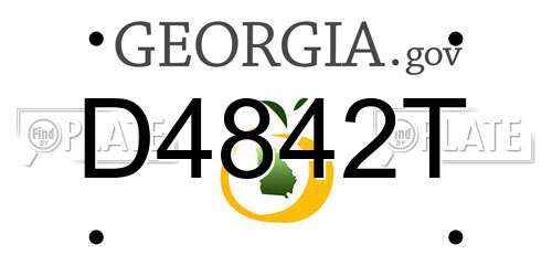 D4842T Georgia License Plate