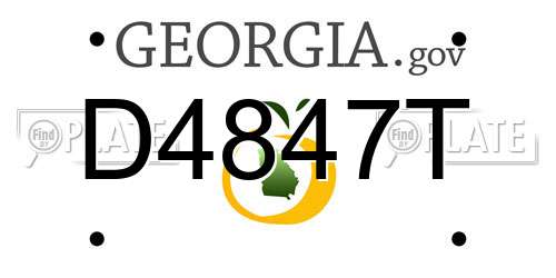 D4847T Georgia License Plate