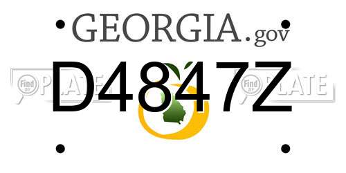 D4847Z Georgia License Plate