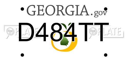 D484TT Georgia License Plate