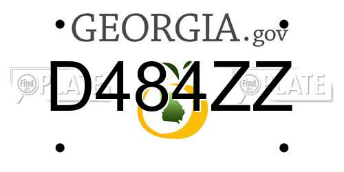 D484ZZ Georgia License Plate