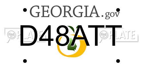 D48ATT Georgia License Plate