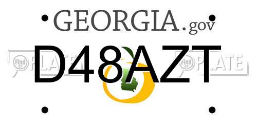 D48AZT Georgia License Plate