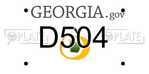 D504 Georgia License Plate