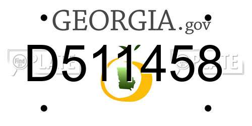 D511458 Georgia License Plate