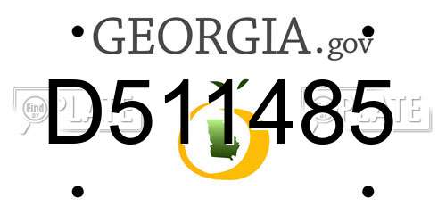 D511485 Georgia License Plate