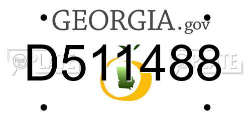 D511488 Georgia License Plate