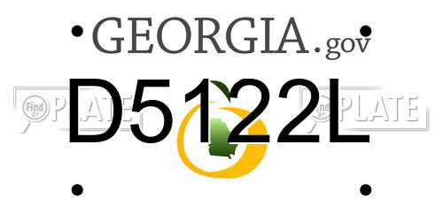 D5122L Georgia License Plate