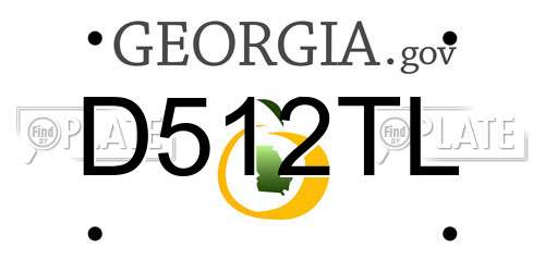 D512TL Georgia License Plate