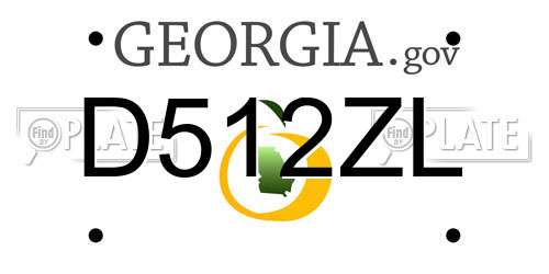 D512ZL Georgia License Plate