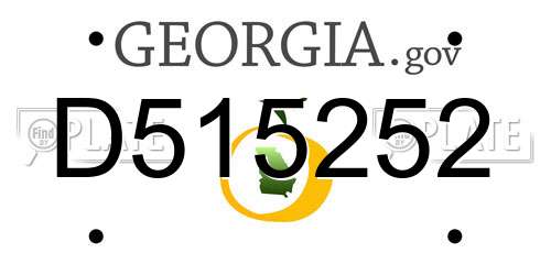 D515252 Georgia License Plate