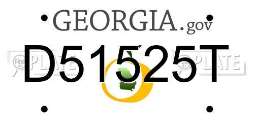 D51525T Georgia License Plate